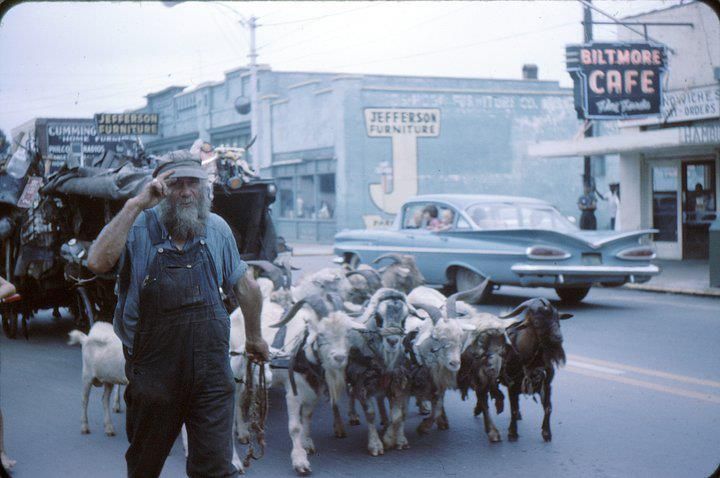 our founder, on tour in the 1960's (the goatman)